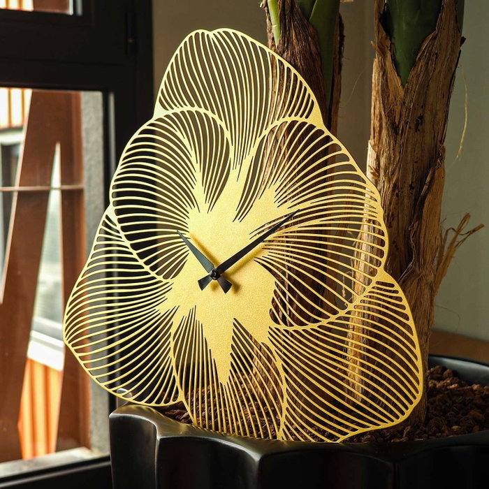 Wallity Reloj de Pared Metal APS039 - Dorado, 70 x 70 cm, Mecanismo Silencioso, Decorativo